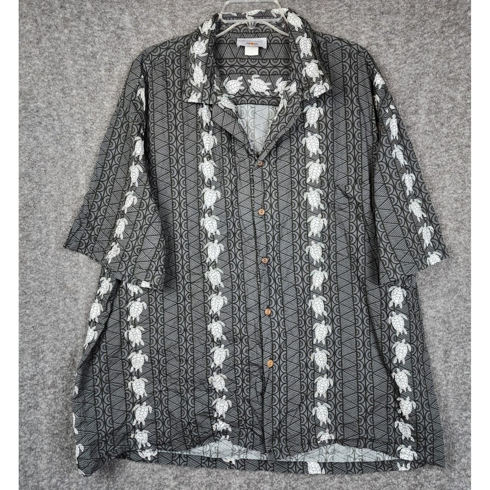 Pacific Legend Shirt Mens 3XL Black Gray Sea Turtle Tribal Made in Hawaii Cotton